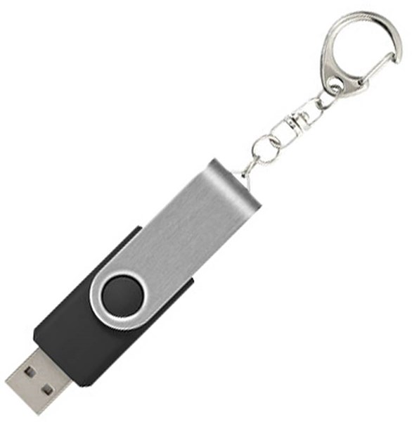 Obrázky: Twister str.-čierny USB flash disk,prívesok,64GB