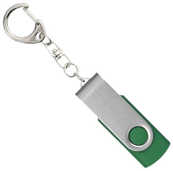 Obrázky: Twister str.-zelený USB flash disk,prívesok,64GB