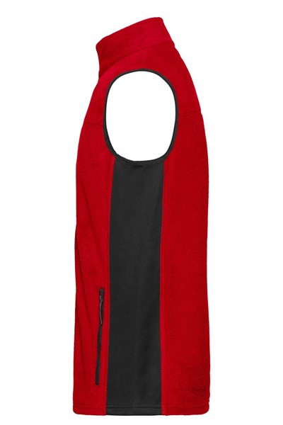 Obrázky: Mikroflísová vesta so softshellom,červená 4XL, Obrázok 2