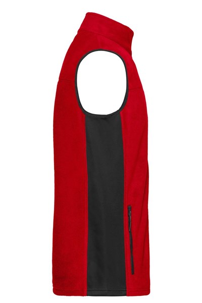 Obrázky: Mikroflísová vesta so softshellom,červená 6XL, Obrázok 3