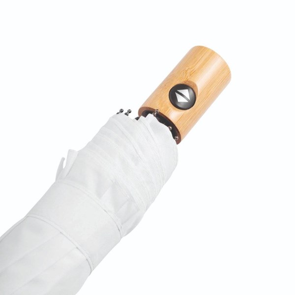 Obrázky: RPET skladací dáždnik s automatickým O+Z, biely, Obrázok 6