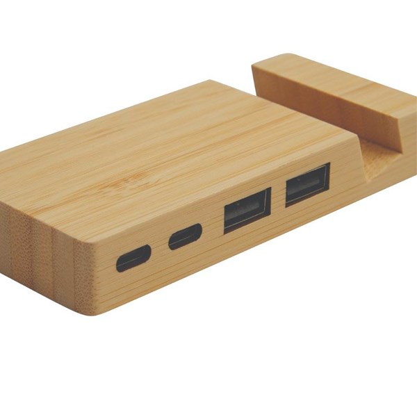 Obrázky: Štvorportový bambusový USB rozbočovač so stojanom, Obrázok 6
