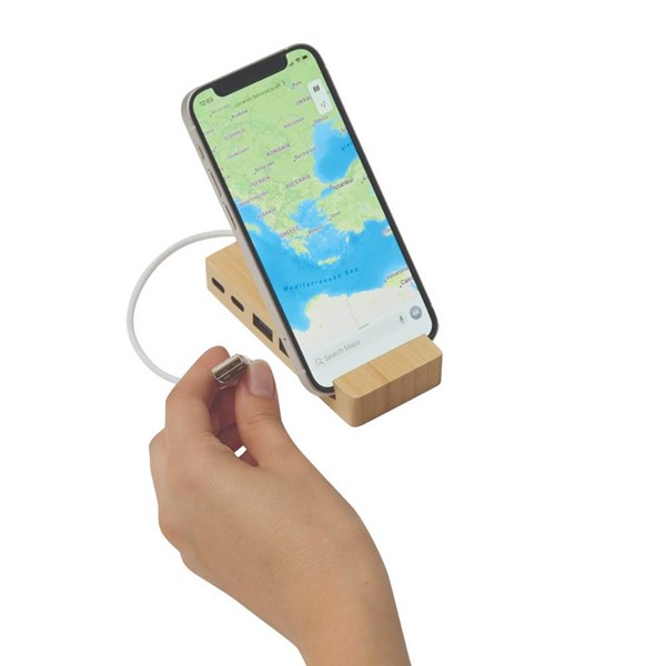 Obrázky: Štvorportový bambusový USB rozbočovač so stojanom, Obrázok 7