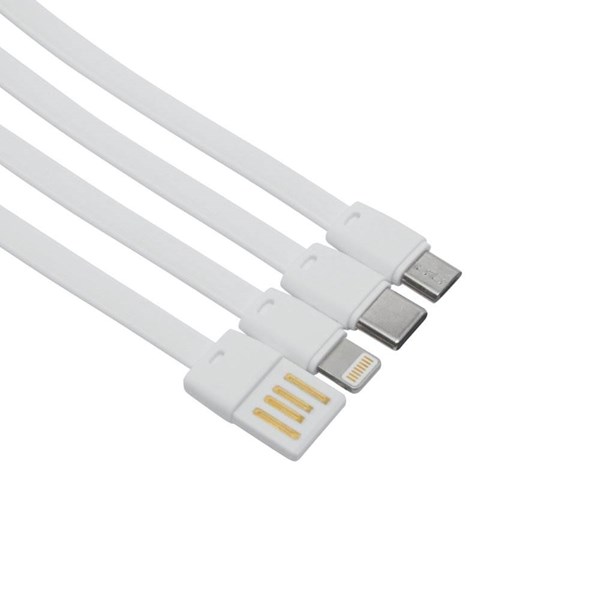 Obrázky: Biela powerbanka 10 000 mAh s káblami a displejom, Obrázok 5