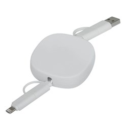 Obrázky: Biely navíjací USB nabíjací a dátový kábel