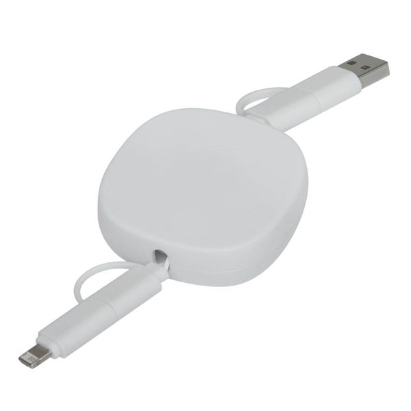 Obrázky: Biely navíjací USB nabíjací a dátový kábel