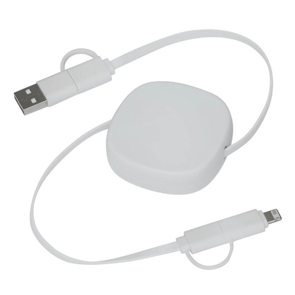 Obrázky: Biely navíjací USB nabíjací a dátový kábel, Obrázok 2