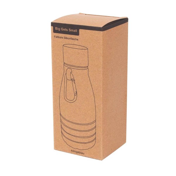 Obrázky: Modrá skladacia silik.fľaša s karabínou, 550ml, Obrázok 9