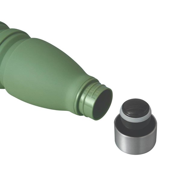 Obrázky: Zelená skladacia silik.fľaša s karabínou, 550ml, Obrázok 7