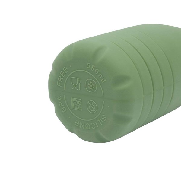 Obrázky: Zelená skladacia silik.fľaša s karabínou, 550ml, Obrázok 8