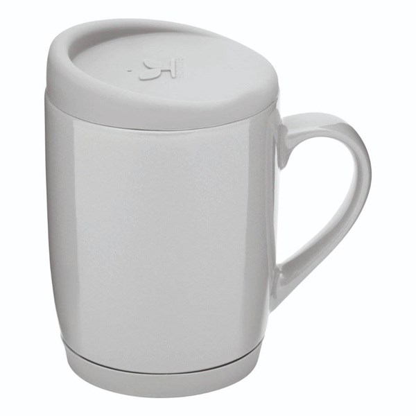 Obrázky: Šedý keramický hrnček 350ml s viečom