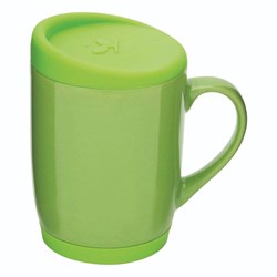 Obrázky: Zelený keramický hrnček 350ml s viečom