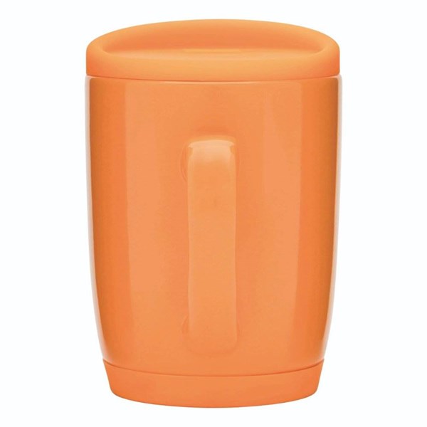 Obrázky: Oranžový keramický hrnček 350ml s viečom, Obrázok 4