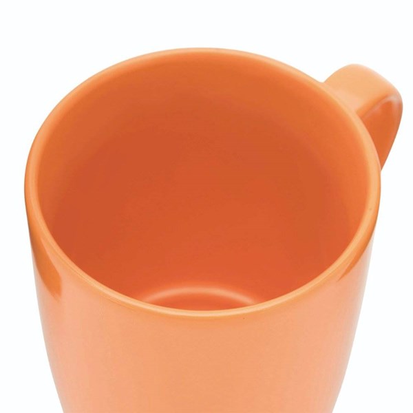 Obrázky: Oranžový keramický hrnček 350ml s viečom, Obrázok 5