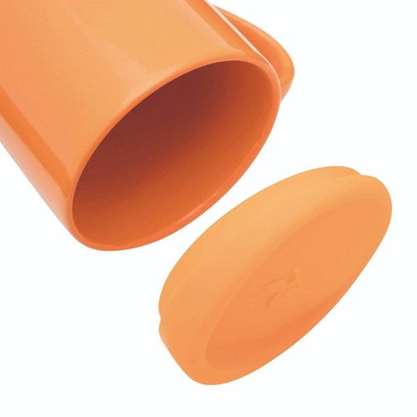 Obrázky: Oranžový keramický hrnček 350ml s viečom, Obrázok 6