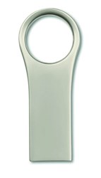 Obrázky: Malý hliníkový USB flash disk s gul. otvorom, 8GB