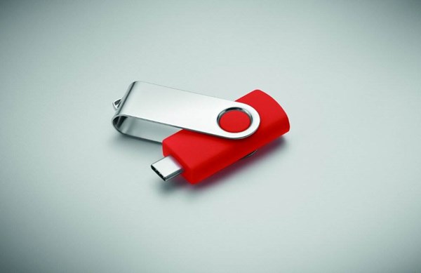 Obrázky: USB flash disk Twister 3.0, typ-C 16GB červený, Obrázok 4