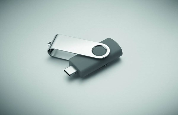 Obrázky: USB flash disk Twister 3.0, typ-C 16GB šedý, Obrázok 4