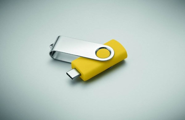 Obrázky: USB flash disk Twister 3.0, typ-C 16GB žltý, Obrázok 4