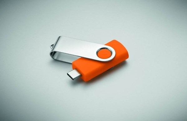 Obrázky: USB flash disk Twister 3.0, typ-C 16GB oranžový, Obrázok 4