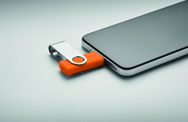 Obrázky: USB flash disk Twister 3.0, typ-C 16GB oranžový, Obrázok 6