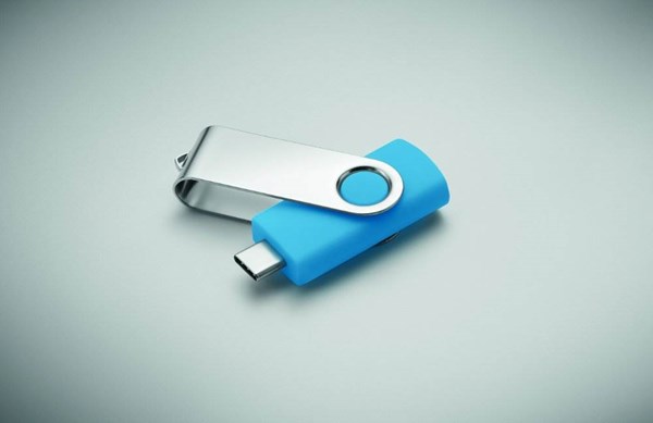 Obrázky: USB flash disk Twister 3.0, typ-C 16GB tyrkysový, Obrázok 4