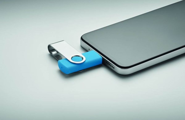 Obrázky: USB flash disk Twister 3.0, typ-C 16GB tyrkysový, Obrázok 6