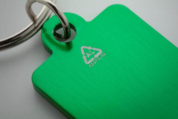 Obrázky: Zelený prívesok-žetón 5 Kč/1 € z recykl. hliníka, Obrázok 2