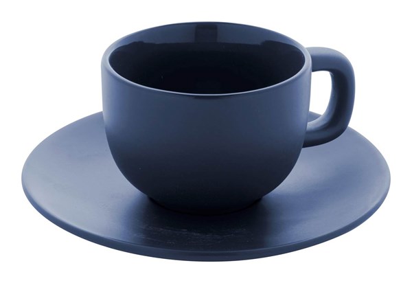 Obrázky: 2ks šálok 200ml s podšálkou na cappuccino, modré, Obrázok 5