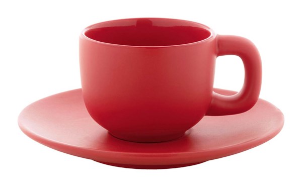 Obrázky: 2ks šálok 85ml s podšálkou na espresso, červené, Obrázok 4