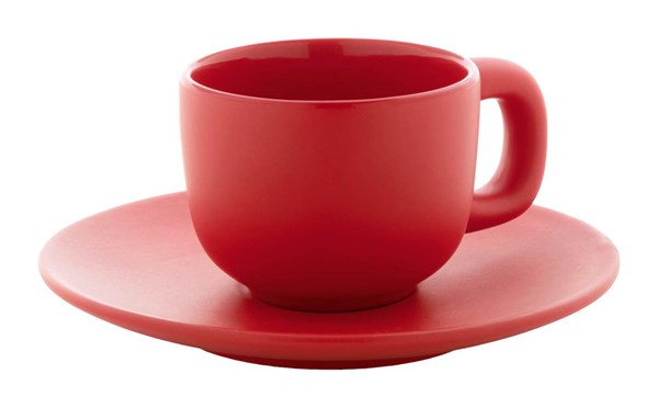 Obrázky: 2ks šálok 85ml s podšálkou na espresso, červené, Obrázok 5