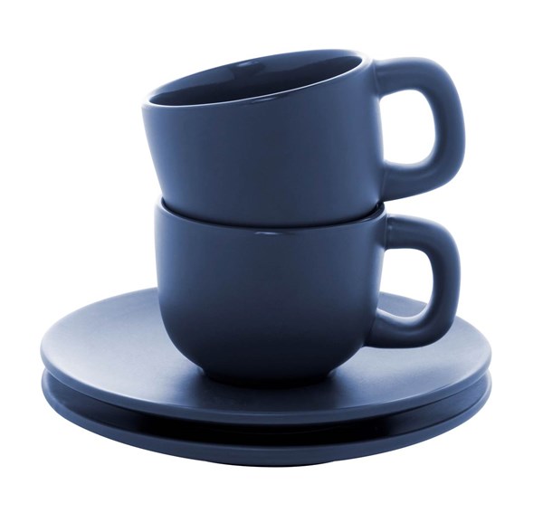 Obrázky: 2ks šálok 85ml s podšálkou na espresso, modré