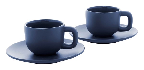 Obrázky: 2ks šálok 85ml s podšálkou na espresso, modré, Obrázok 2