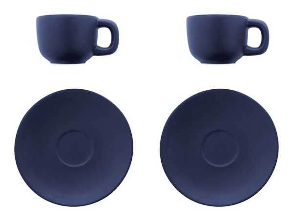 Obrázky: 2ks šálok 85ml s podšálkou na espresso, modré, Obrázok 3