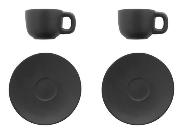 Obrázky: 2ks šálok 85ml s podšálkou na espresso, čierne, Obrázok 3