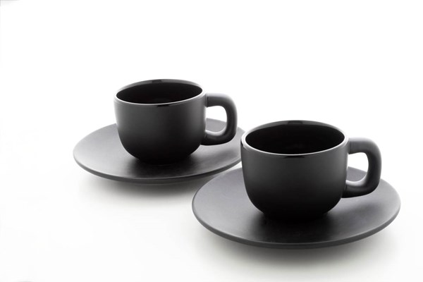 Obrázky: 2ks šálok 85ml s podšálkou na espresso, čierne, Obrázok 6