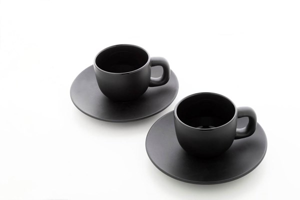 Obrázky: 2ks šálok 85ml s podšálkou na espresso, čierne, Obrázok 7