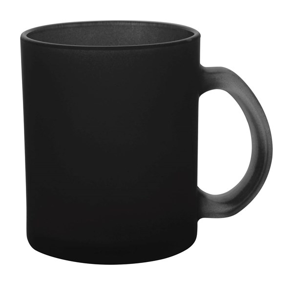 Obrázky: Sklenený čierny frosty hrnček 300ml