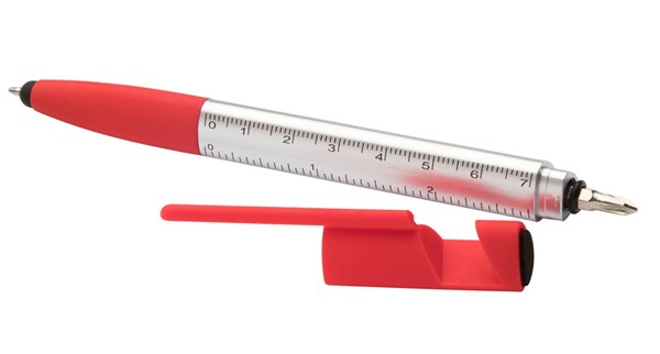 Obrázky: Trojhranné multif. plast. gul. p. TOOL 5v1,červená, Obrázok 2