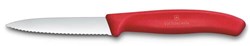 Obrázky: Červený nôž na zeleninu VICTORINOX,vlnky 8cm