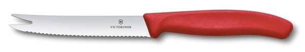 Obrázky: Červený nôž-syr/údeniny VICTORINOX,vlnky11cm