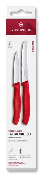 Obrázky: Červená sada-2 nože VICTORINOX-pap.krabič.(8+11cm)