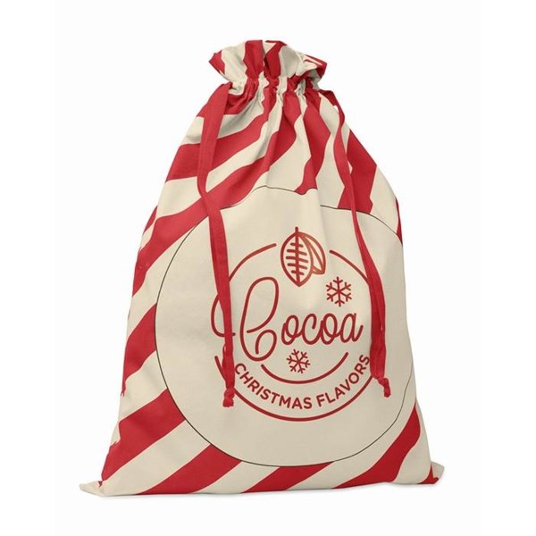 Obrázky: Veľká bavlnená červená vianočná taška-vrecko, Obrázok 7