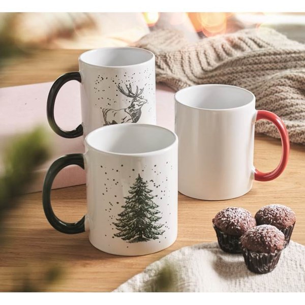 Obrázky: Vianočný ker.hrnček 300ml v krabičke,červ.pančucha, Obrázok 3