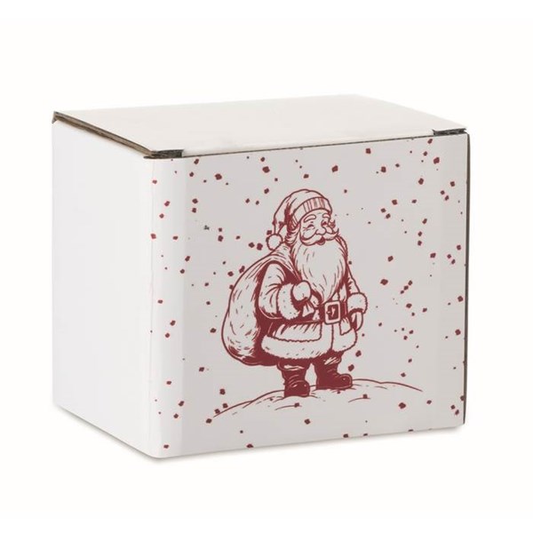 Obrázky: Vianočný ker. hrnček 300ml v krabičke, červ.Santa, Obrázok 3