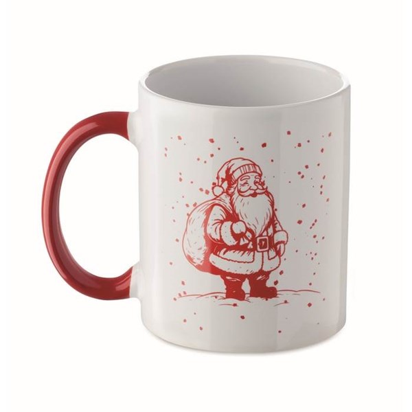 Obrázky: Vianočný ker. hrnček 300ml v krabičke, červ.Santa, Obrázok 12