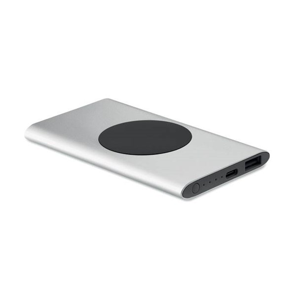 Obrázky: Strieborná bezdrôt. 15W powerbanka 5000mAh