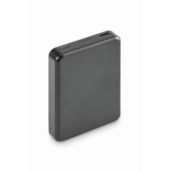 Obrázky: Powerbanka 5000 mAh z recykl. ABS, čierna, Obrázok 4