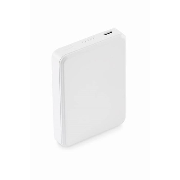 Obrázky: Powerbanka 5000 mAh z recykl. ABS, biela, Obrázok 3