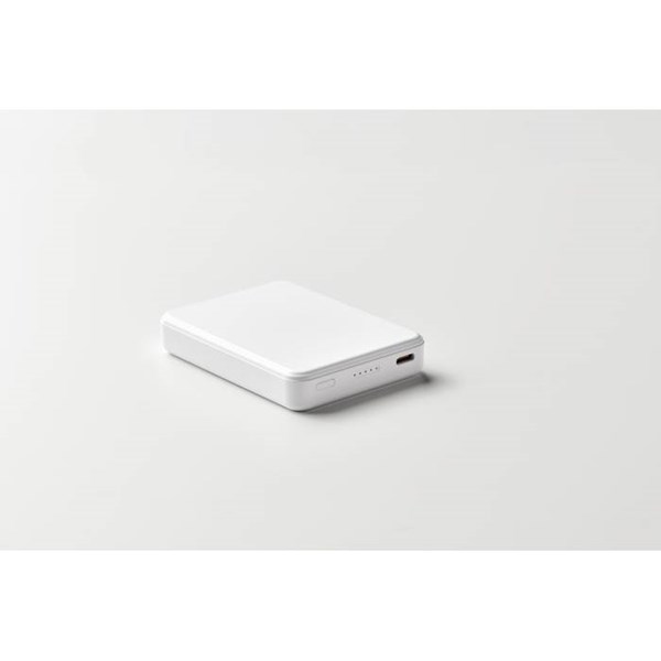 Obrázky: Powerbanka 5000 mAh z recykl. ABS, biela, Obrázok 7